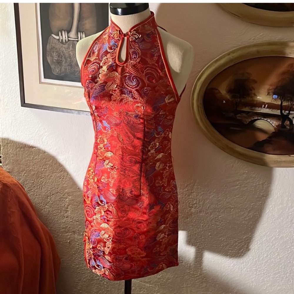 Mini Cheongsam Asian Dress